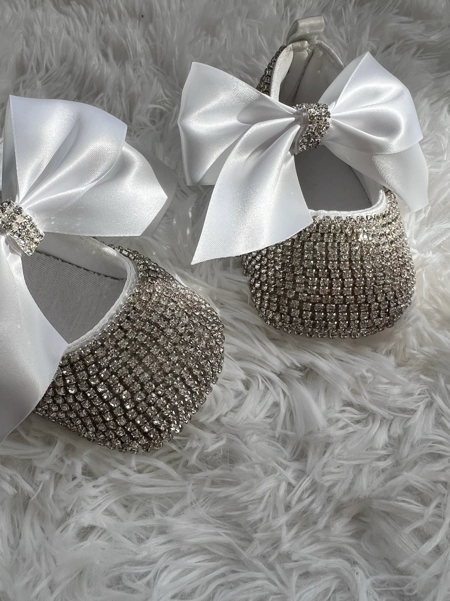 Silver Sparkle Baby Walker Crib Shoes For Newborn Photography or First Birthday