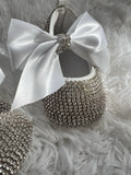 Silver Sparkle Baby Walker Crib Shoes For Newborn Photography or First Birthday